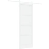 vidaXL Drsna vrata s kompletom opreme Bela 83x232 cm Masivna borova, Notranja vrata 'ORKDAL'Bela 83x232x4 cm Masivna borova | Shoptok.si
