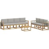  Set vanjskih sofa 8 kom. Bijela i svjetlosiva Poliester | shoptok.hr
