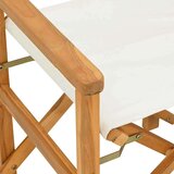 vidaXL Zložljiv režiserski stol 2 kosa krem barve trdna tikovina | Shoptok.si