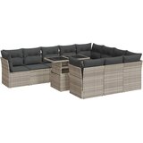 Maison Chic Seti vrtnega pohištva - Vrtna garnitura - Vrtni pohištvo set 11-delna z blazinami sv. siv poli ratan, (21816109) | Shoptok.si