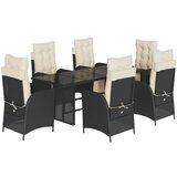  The Living Store Vrtna jedilna garnitura 7-delna z blazinami črna poli ratan - Vrtna Jedilna Garnitura, (21460736) | Shoptok.si