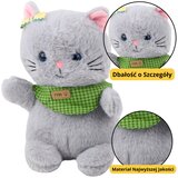 Plišana igračka Mačka s zelenom maramom 22cm - siva | Shoptok.si