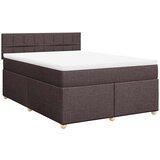  Krevet s oprugama i madracem tamnosmeđi 140 x 190 cm od tkanine | shoptok.hr