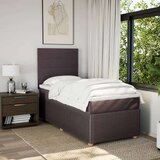 vidaXL Box spring postelja z vzmetnico temno rjava 100x200 cm blago, (21309922) | Shoptok.si