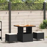  Vrtni set za objed 3 kom. Crna poliratan | shoptok.hr