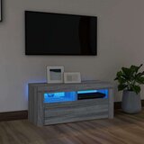 TV ormarić s LED svjetlima boja sivog hrasta sonome 90x35x40 cm | shoptok.hr
