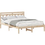 vidaXL Konstrukcija postelje z vzglavjem Rjava 120 x 190 cm Borovo les | Shoptok.si