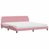 vidaXL Krevet s madracem ružičasti 200x200 cm baršunasti