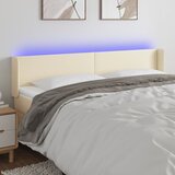  LED uzglavlje krem 203x16x78/88 cm od umjetne kože | shoptok.hr