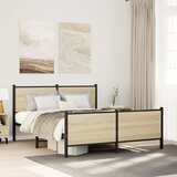 Furnova Kovinski posteljni okvir brez vzmetnice sonoma hrast 160x200 cm, (21934965) Cene