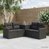  Set sofe 5 kom. Crna Poli Rattan i čelik | shoptok.hr