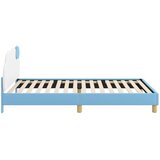  Krevet za djecu s uzglavljem s uzglavljem Plava 90 x 200 cm PU | shoptok.hr