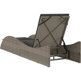  Ležaljka za sunčanje s jastukom siva 60x205x73 cm poliratan | shoptok.hr