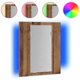  LED kupaonski ormarić s ogledalom boja hrasta 40x12x45cm drveni Smeđa | shoptok.hr