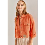 Bianco Lucci Women's Double Pocket Gabardine Jacket