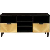 vidaXL TV omarica Črna in zlata 100 x 33 x 46 cm trden mangov les | Shoptok.si