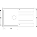 Sink Solution pomivalno korito NATURA 100 PLUS - 860 x 500 mm - črna (7050072) | Shoptok.si