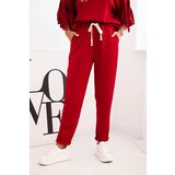 Kesi Włoski Women's butter set with fringes on the sleeves burgundy | Shoptok.si