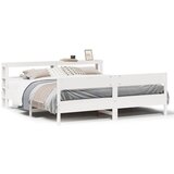 Maison Chic Posteljni okvir - Dvoposteljna postelja - Zakonska postelja brez vzmetnice bel 180x200 cm trdna borovina-J3650, (21768677) | Shoptok.si
