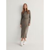 Reserved maxi obleka - kaki | Shoptok.si