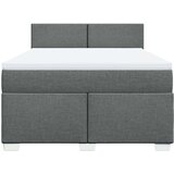 vidaXL Box spring postelja z vzmetnico temno siva 160x200 cm blago | Shoptok.si