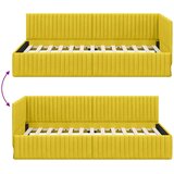  Kutni okvir kreveta s uzglavljem Žuta 100 cm x 200 cm Baršun | shoptok.hr