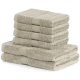 Set od 2 bež velika ručnika i 4 mala ručnika DecoKing Bamby Beige