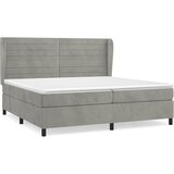  s oprugama i madracem svjetlosivi 200x200 cm baršunasti | shoptok.hr