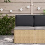 vidaXL Zunanja blazina Črna Poliester Srednja Vodoodporna Črna blazina | Shoptok.si