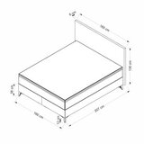 Hanah home bračni krevet leonora 160 x 200 grey
