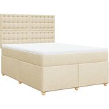  Krevet s oprugama i madracem krem 140x200 cm od tkanine | shoptok.hr