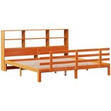  Knjižna postelja brez vzmetnice vošč. rjava 180x200 cm borovina, (21609899) | Shoptok.si