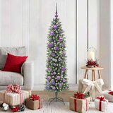 vidaXL Umetno vitko božično drevo med 150 LED Zelena in bela 150 cm | Shoptok.si