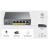 Cudy GS1005P network switch Gigabit Ethernet (10 /100 /1000) Power over Ethernet (PoE) Grey Slike
