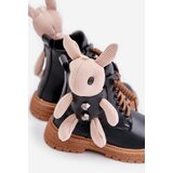 Kesi Leather Insulated Children's Boots With Zipper And Bear Black 36261 | shoptok.hr