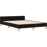  Crni okvir kreveta 140x190 cm - tkanina | shoptok.hr