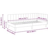  Kutni okvir kreveta s uzglavljem Tirkizna 100 x 200 cm Baršun | shoptok.hr