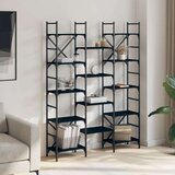 Police za knjige crne 127 5 x 28 5 x 172 5 cm konstruirano drvo | shoptok.hr