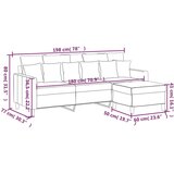  Trosed s stolčkom za noge temno siv 180 cm žamet | Shoptok.si