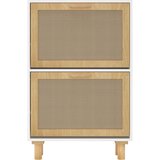 Ormarić za cipele bijeli 52 x 25 x 80 cm drvo i prirodni ratan | Eponuda.ba