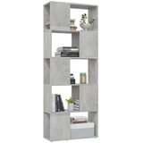 vidaXL Knjižna omara za razdelitev prostora betonsko siva 60x24x155 cm, (20978202) | Shoptok.si
