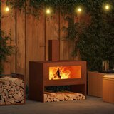  Kamin Smeđa 80 x 50 x 96 cm Čelik otporan na vremenske uvjete | shoptok.hr