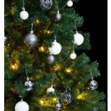  Umjetno božićno drvce 300 LED sa šarkama i kuglicama 180 cm | shoptok.hr