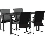  Vrtni set za objed 5 pcs Crna i antracit 140 x 70 x 73 cm | shoptok.hr