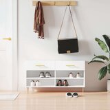 vidaXL regal za čevlje visok sijaj bel 102x35x55 cm inženirski les | Shoptok.si
