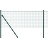 vidaXL varjena žična ograja z 13 stebri zelena 0.4x25 m jeklo | Shoptok.si