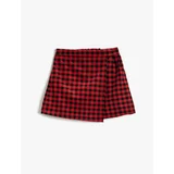 Koton Plaid Shorts Skirt With Elastic Waist