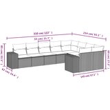  9-dijelni set vrtnih sofa od poliratana s jastucima svjetlosivi | shoptok.hr