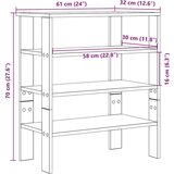 vidaXL Regal za čevlje dimljen hrast 61x32x70 cm inženirski les | Shoptok.si