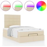 vidaXL Otomanski okvir kreveta s madraca krem 120x190 cm od tkanine | shoptok.hr